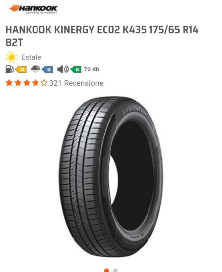 Gomme 175/65 R14 88T HANKOOK K435