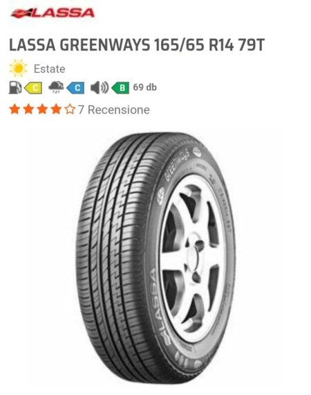 Gomme 165/65 R14 79T LASSA GREENWAYS