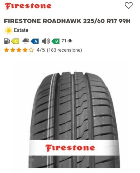 Gomme 225/60 R17 RHAWK 99H FIRESTONE