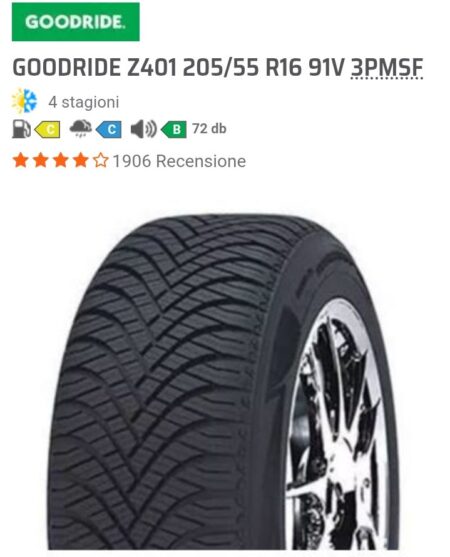 Gomme 205/55 R16 Z401 91V 4 STAGIONI GOODRIDE